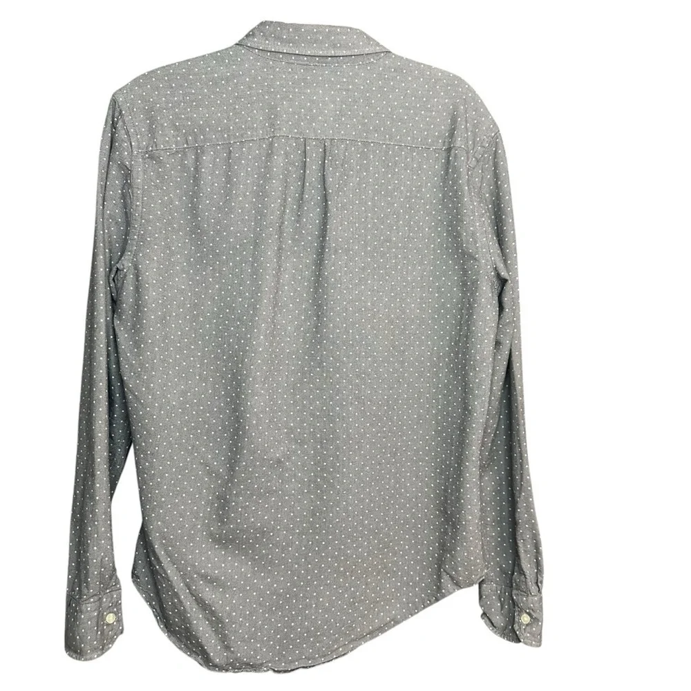 American Eagle Outfitters Long Sleeve Button Down Grey Shirt Size Medium - Picture 9 of 9
